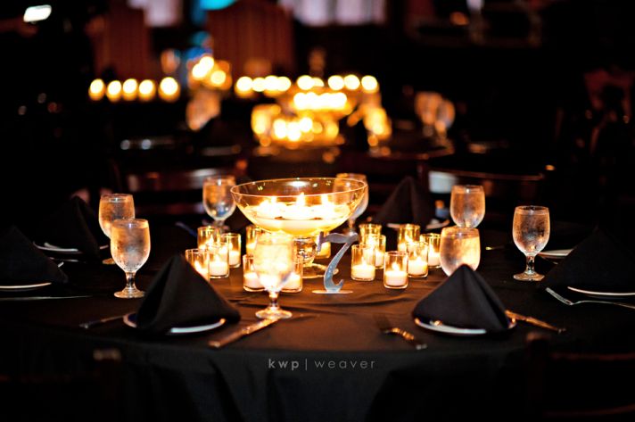 elegant wedding reception decor candlelight