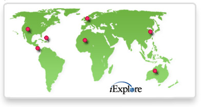 iExplore Trip Finder World Map
