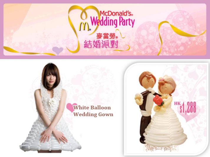 McDonald’s wedding packages at Hong Kong locations