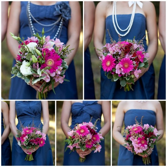 blue bridesmaids dresses mix match styles