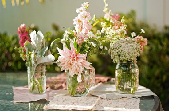 photo of Enchanted Wedding Decor Using Mason Jars