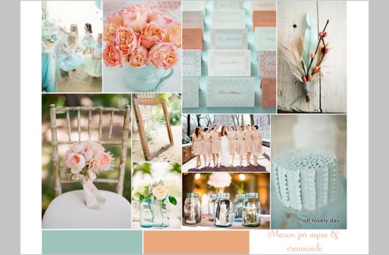vintage wedding color palettes turquoise coral