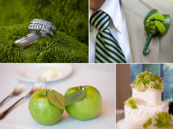 photo of Outdoor Garden Wedding with a Crisp Green Apple Theme