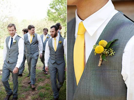 photo of Lemon, Charcoal, Navy Rustic Real Wedding: Hannah and Marc