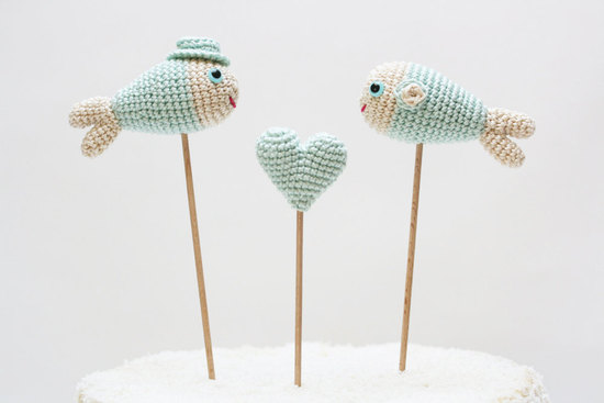 photo of Adorable wedding cake topper