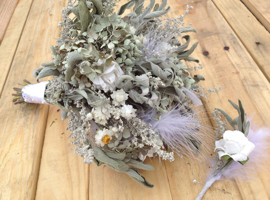 etsy wedding treasures for your handmade wedding glam feathers dried bridal bouquet