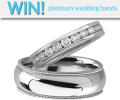WIN platinum and diamond wedding bands worth nearly $3000!