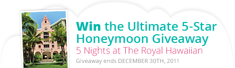 Win the Ultimate 5-Star Honeymoon Giveaway: 5 Nights at the Royal Hawaiian