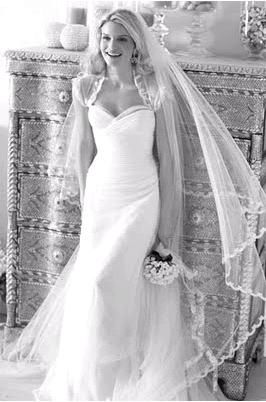 Gorgeous full mantilla veil worn with Pronovias strapless wedding dress