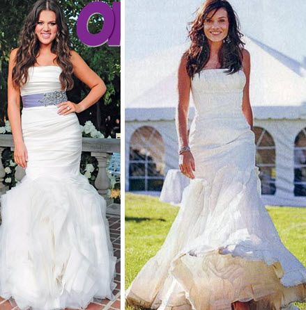 Khloe Kardashian and Kara dioGuardi wore mermaid silhouette Vera Wang wedding dresses