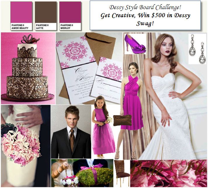 Chocolate brown and fuschia wedding inspiration! Chic, vibrant and fun!