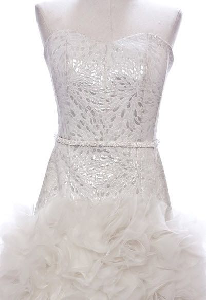 White Orchid Wedding Dress made from hand cut organza petals