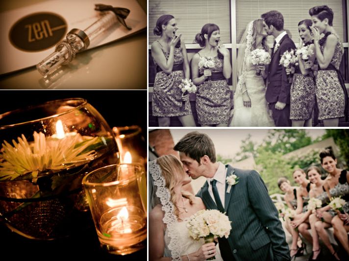 From edgy, to traditional, this stylish couple went classic on their wedding day; bridesmaids wear b