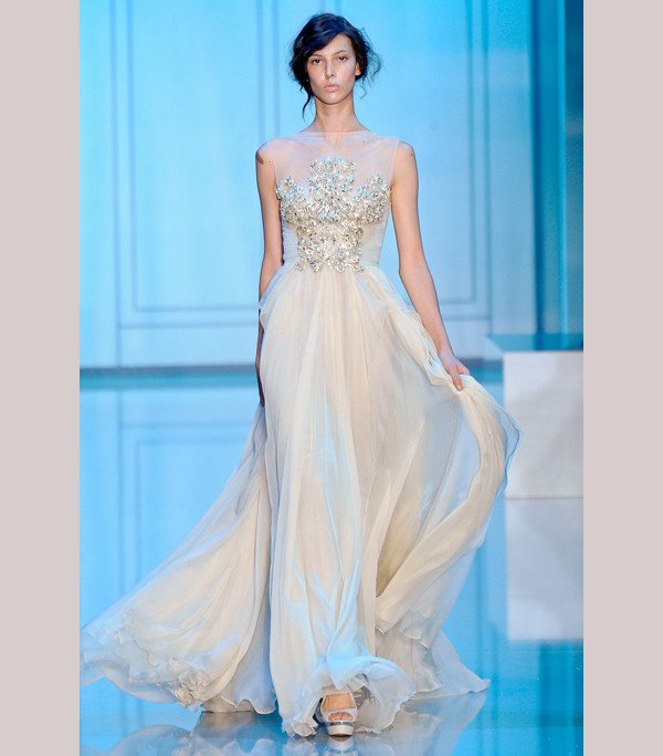 ROmantic lace sleeved wedding dress by Elie Saab