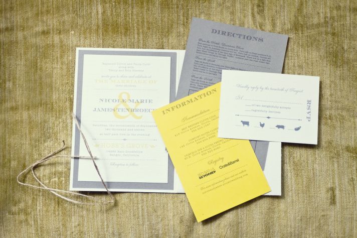 fall real wedding photography grey yellow wedding stationery
