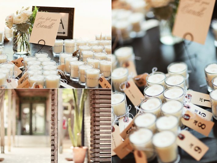 creative wedding reception escort card ideas attached to wedding guest favors