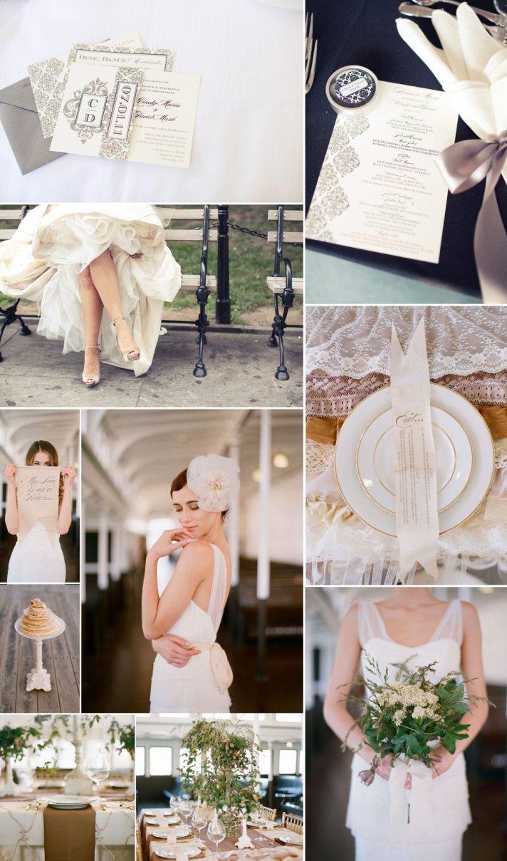 elegant wedding colors neutrals tans ivory cream blush romantic bridal style