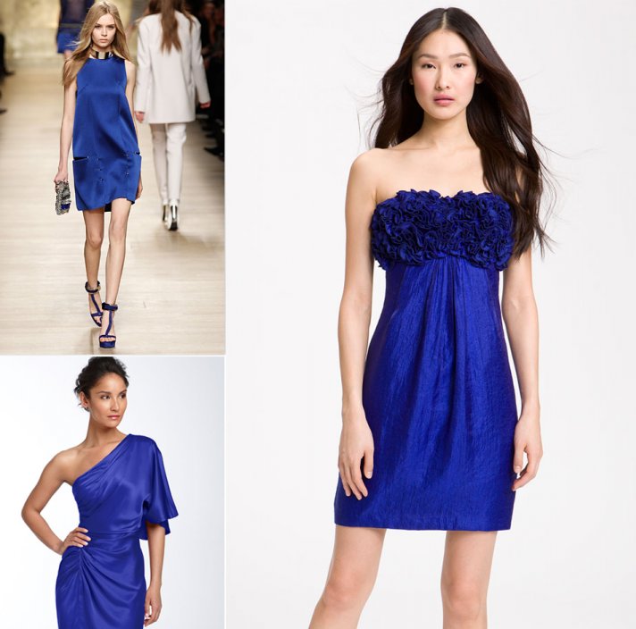 cobalt blue bridesmaids dresses fashion week 2012 inspiration