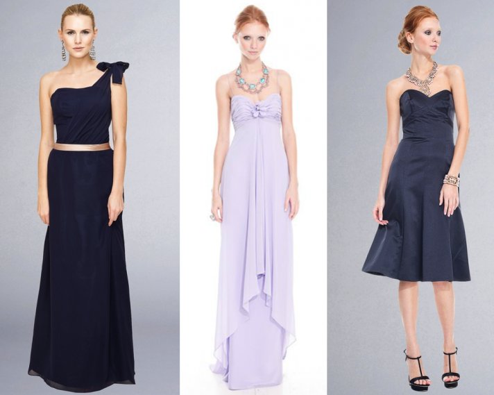 chic bridesmaids dresses 2012 badgley mischka navy lilac