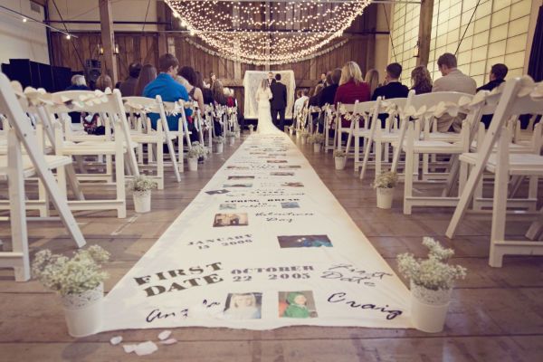 DIY wedding ceremony aisle runner