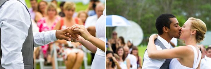 bride groom pose after wedding ceremony black and white