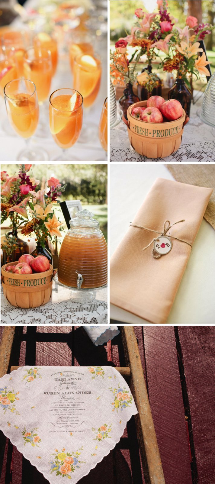 outdoor country western themed wedding signature drinks rustic centerpieces