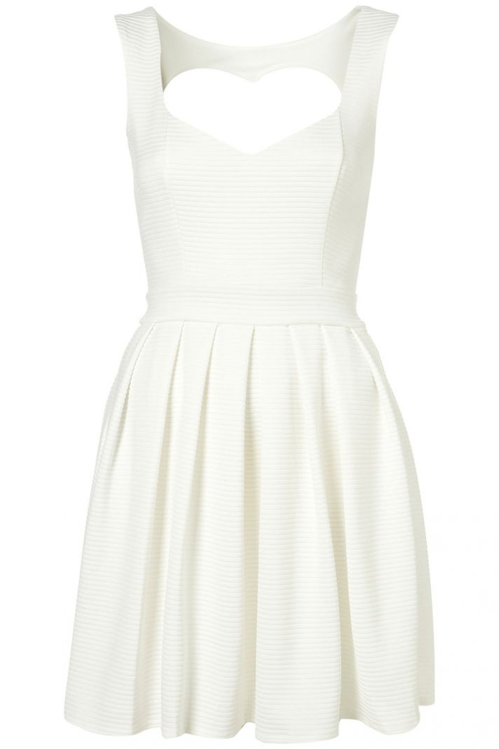 ribbed ivory LWD wedding reception frock topshop