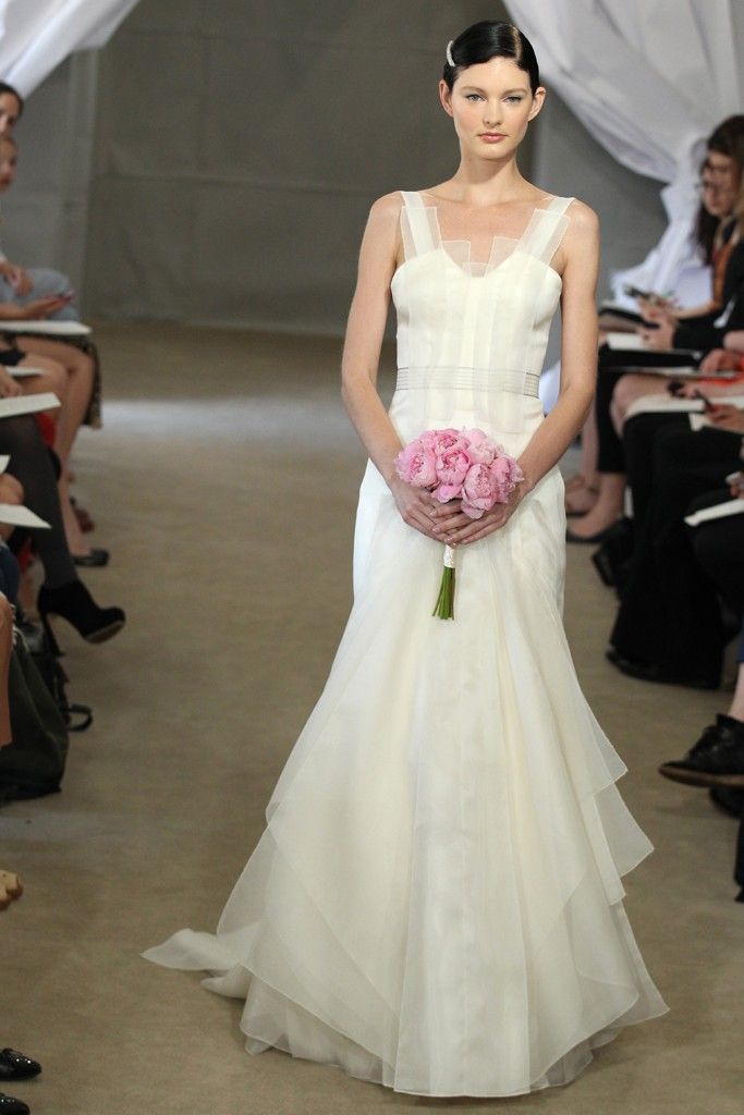 Spring 2013 bridal gowns Carolina Herrera wedding dress ivory vintage inspired straps
