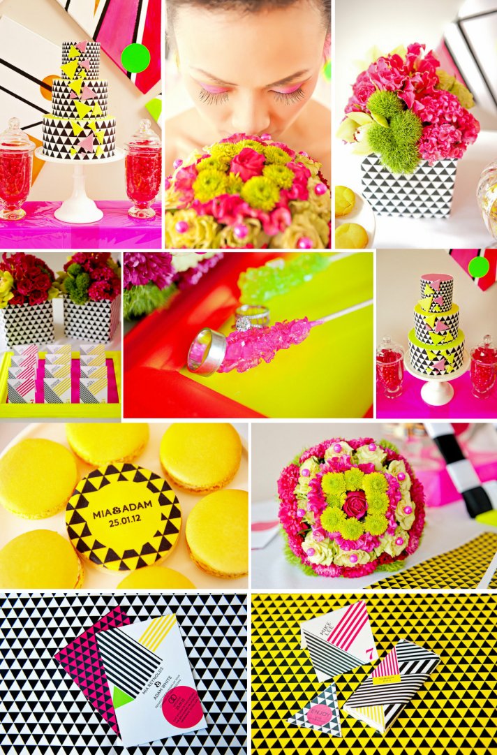 neon wedding inspiration modern patterns