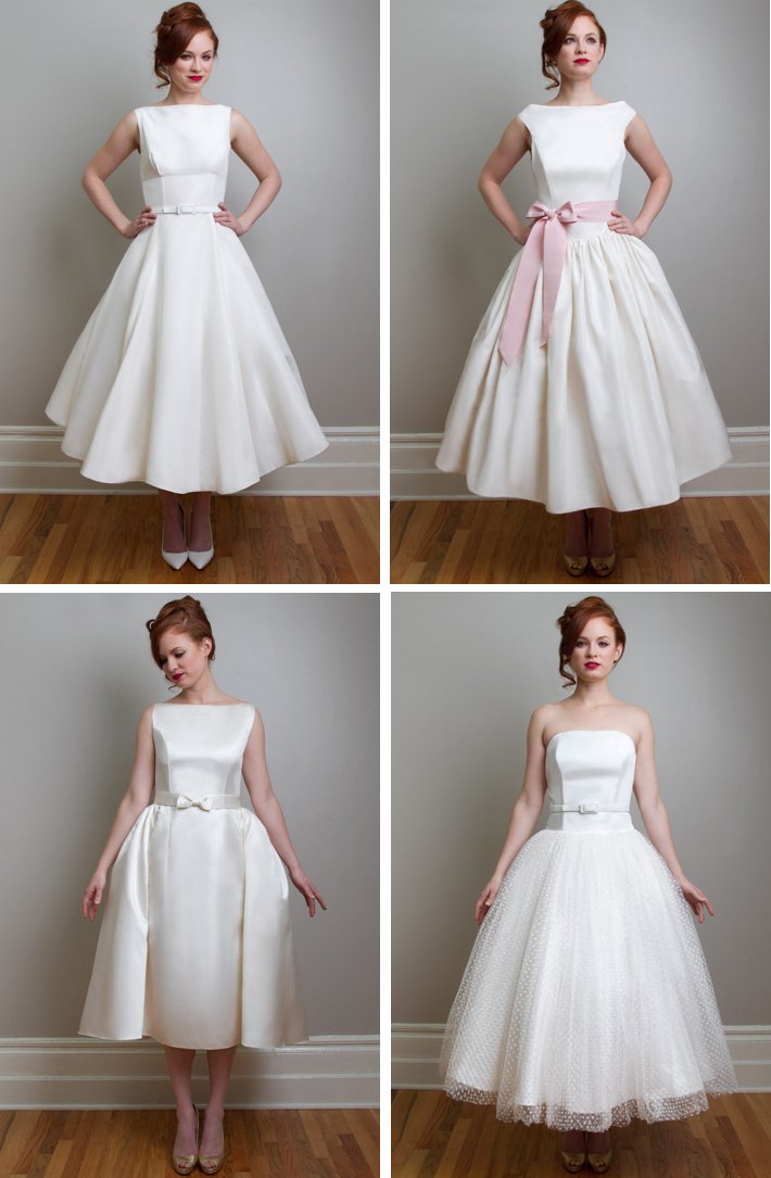 vintage inspired tea length wedding dresses Fancy New York