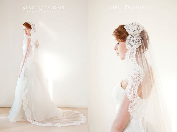 romantic wedding accessories bridal head chic Mantilla veils 2