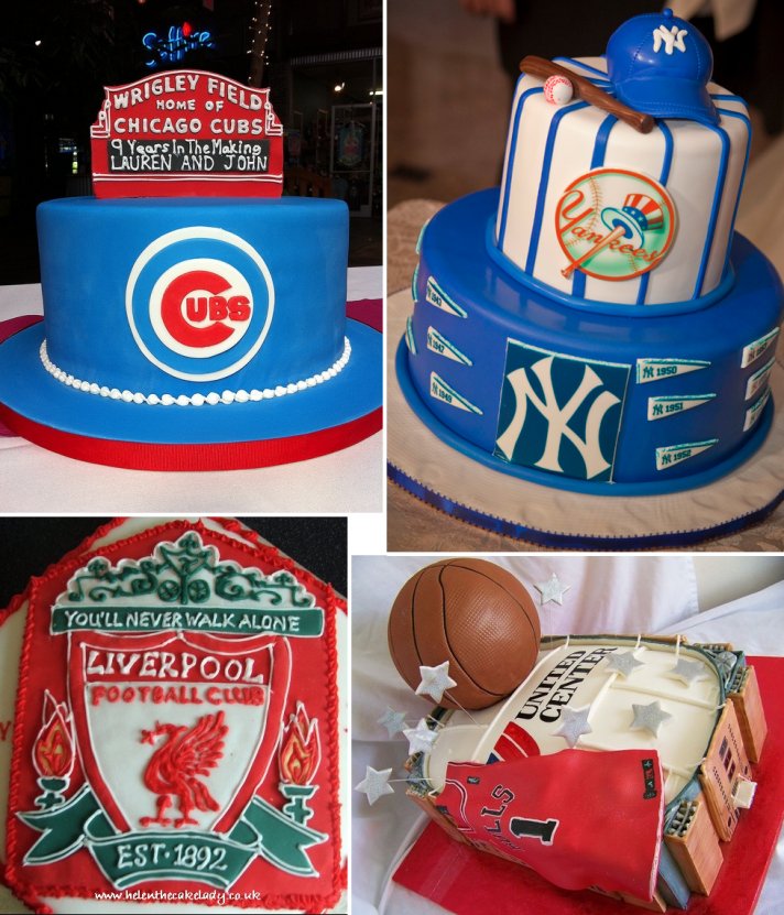 sports themed grooms cakes baseball basketball soccer 2