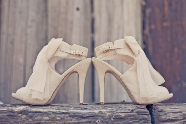 elegant real weddings lavender peach wedding colors cream bridal heels
