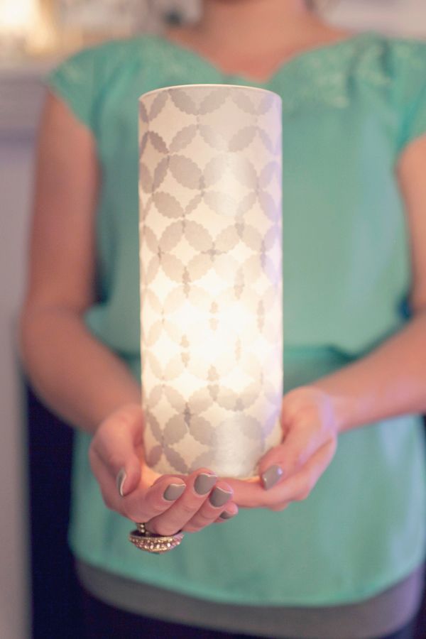 wedding DIY projects reception lighting tissue covered luminary vase