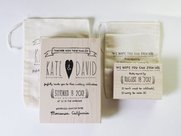 custom wedding ideas RSVP stamp
