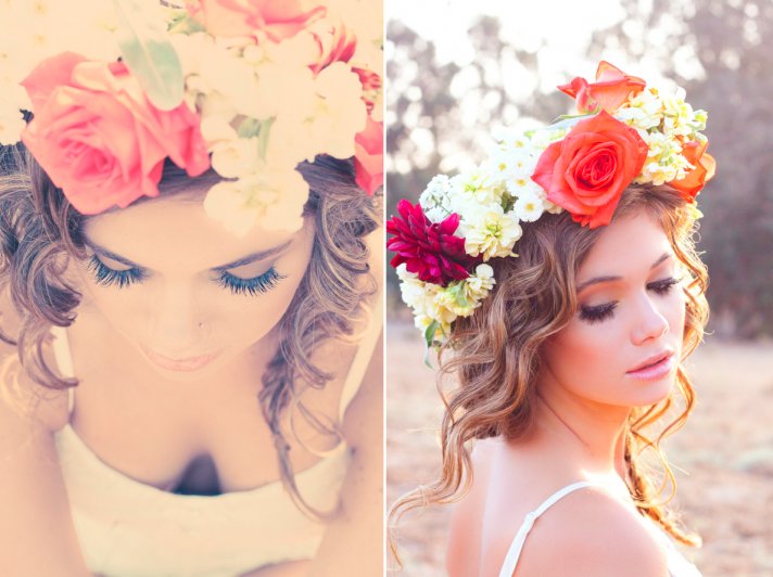 Bohemian Bride DIY Floral Hair Crown