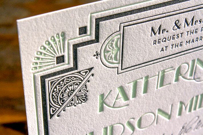 Great Gatsby Inspired Wedding Invitations
