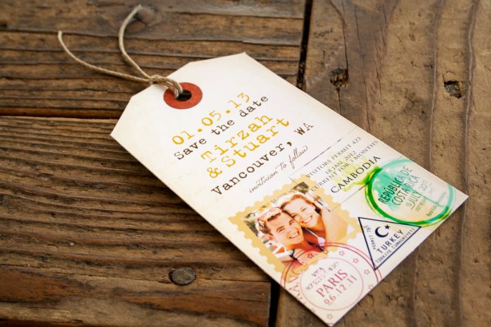 Passport Luggage Tag Wedding Save the Date