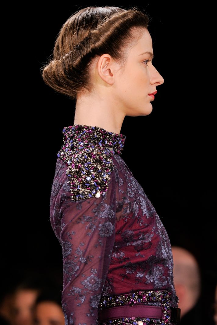 Retro wedding hairstyle at Carolina Herrera
