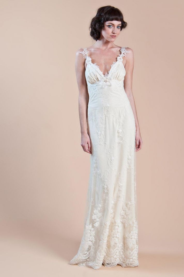 Gatsby inspired wedding style bridal designers Claire Pettibone