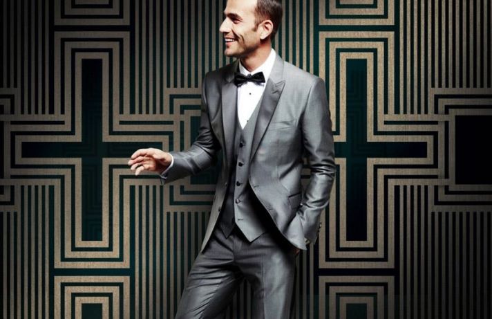 Dapper Grooms Attire D and G silver gray suit