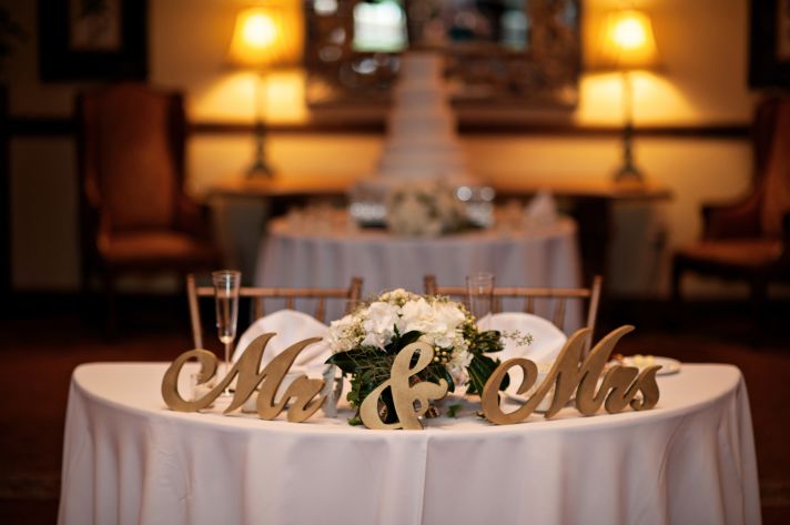 Elegant wedding reception setup for classic Florida nups