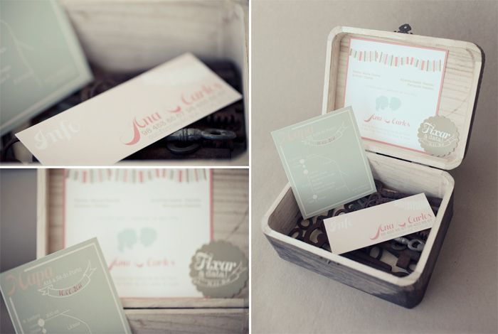 pastel boxed wedding invitation set