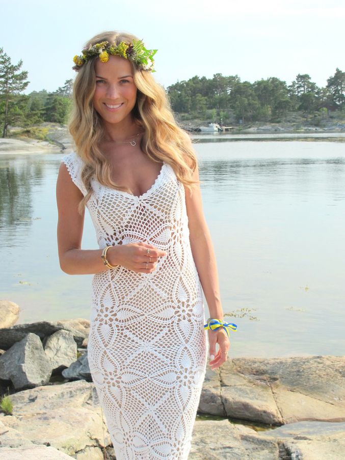 v neck crochet sheath wedding dress
