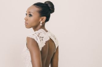 Bridal portraits inspiration chic bun with smoky eyes
