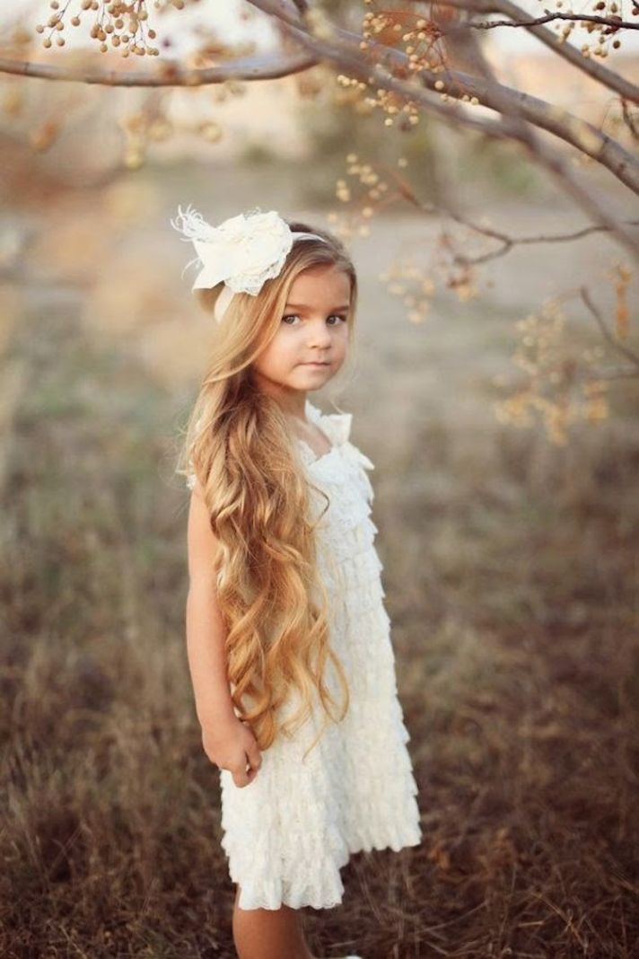 Amazingly Sweet Flower Girl with Ruffled Dress