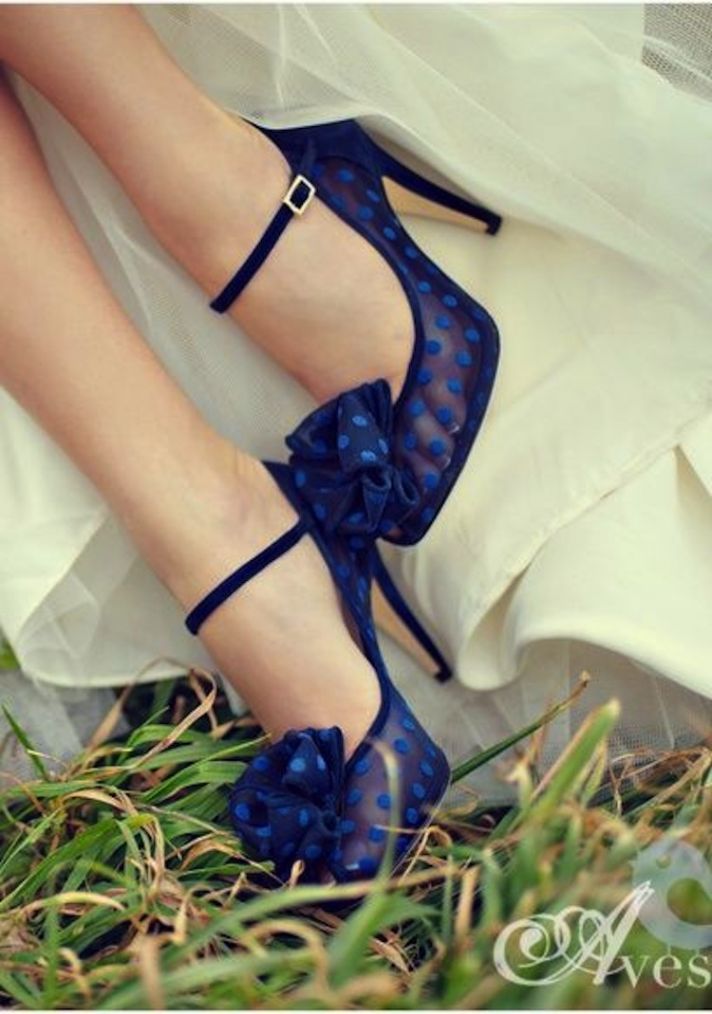 Sheer Blue Polka Dots