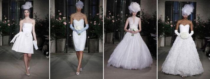 Oscar de la Renta- Spring 2010 bridal collection- short and chic, full skirts, headpieces