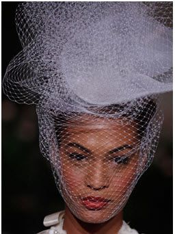 Oscar de la Renta: Pancake hat with netting