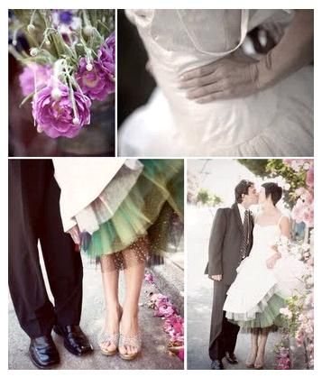 Purple, green and tulle inspiration board